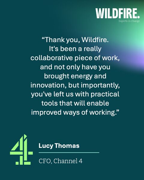 Channel 4 CEO Lucy Thomas testimonial thanking Wildfire for its collaborative approach.